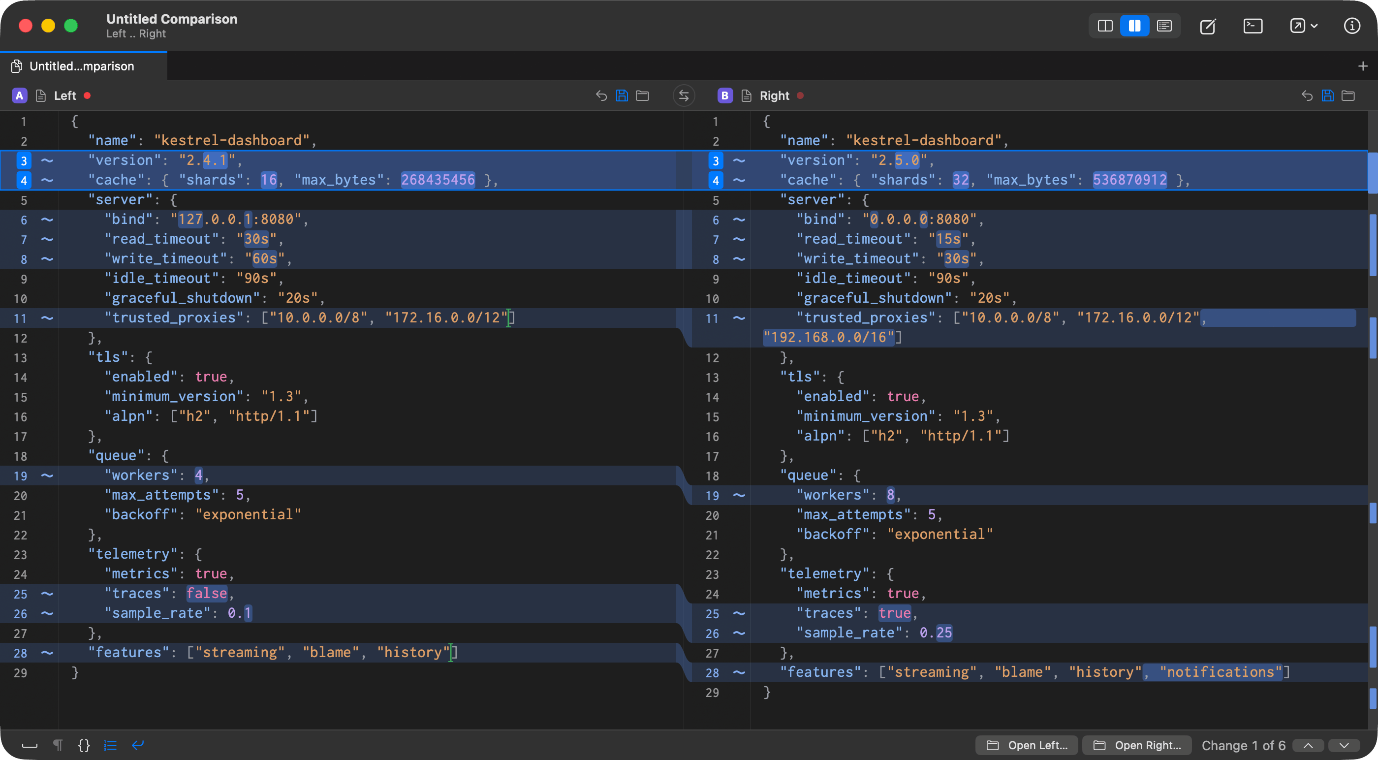 Paste text into both sides of an empty comparison